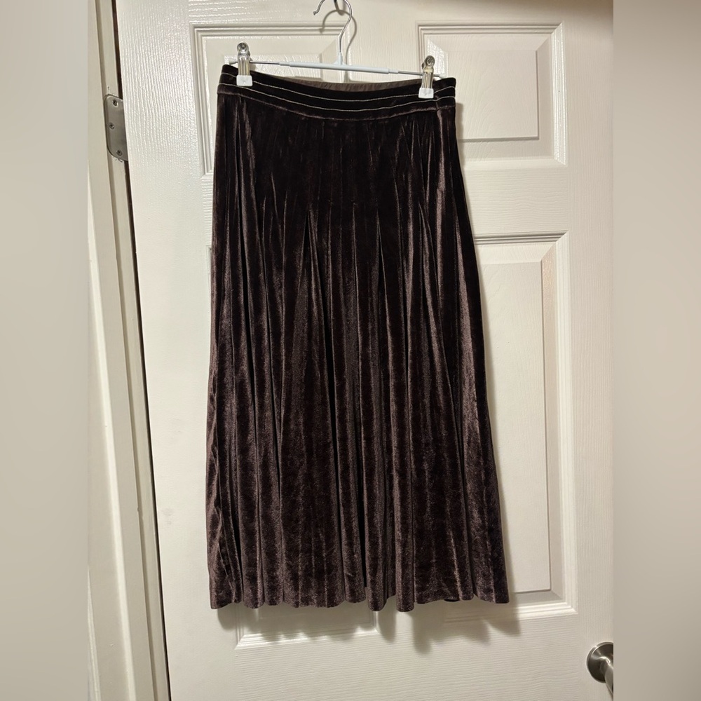 Brown Velvet Fit & Flare Dress | Stretchy | No Brand